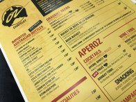 Menu imprimé sur polyester lavable NeverTear ou Rubuskin