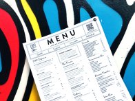 Menu très simple en papier recyclé pour Le Pain Quotidien