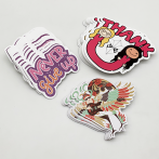Stickers avec découpe à l'unité avec forme sur mesure sur polypropylène mat