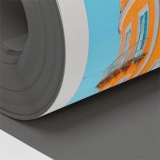 impression dos gris, rollup dos gris, impression sur rollup, support polyethylène rollup