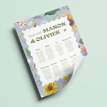 impression plan de table mariage