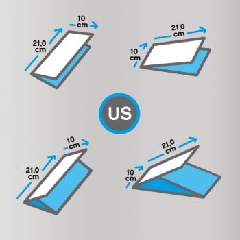 dépliant US, dépliant US fermé, pliage US, plier en 10x21, pli 10x21, dépliant DIN US