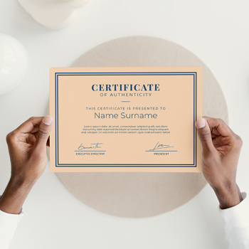 certificate printing Paris